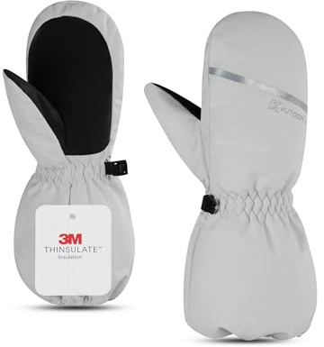 KUTOOK Guanti da Sci per Bambini 6-8 Anni Guanti Invernali Caldi Guanti Neve Bambina Guanti Impermeabili Bambino Termici per Slittino Snowboard Pattinaggio Ciclismo Corsa