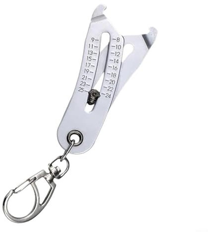 HEIBTENY Portable Keychain Precise Thread Size Checking Tool Thread Size Checking Tool Silver Fast Hand Measuring Tool for Nuts and Bolts