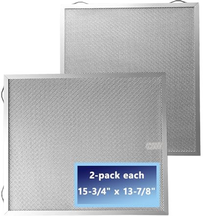 2Pack S99010430-002 Range Hood Grease Filters Compatible With B-roan N-utone HPF30 4512880 and Ken-more Rnge Hood Filter Replacement by Size 13 7/8 X 15 3/4 X 3/8