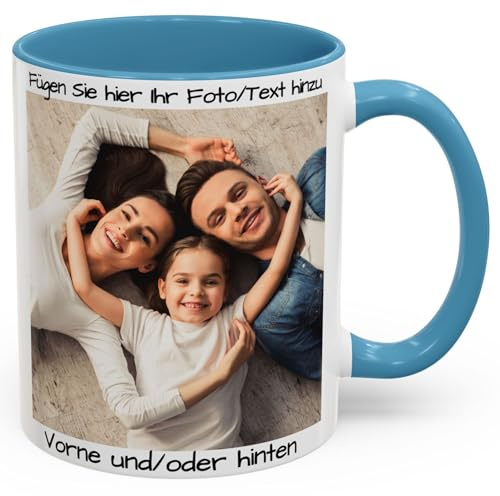 Individuelle Tasse mit Bild oder Text Ihrer Uploads, personalisierte Tasse, mikrowellen- und spülmaschinenfest, Keramikbecher, 325 ml