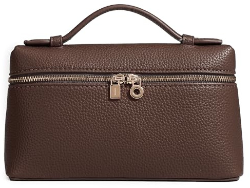 Rejolly Umhängetasche für Damen, kleine Tasche mit Tragegriff oben, Designer-Umhängetasche, ruhig, luxuriös, Leder, trendige Geldbörse, Kaffee, Small
