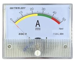 Cargador 69C9 12V-24V Amperímetro Voltímetro 50A60A50V Color rojo verde amarillo puntero(DC 50V)