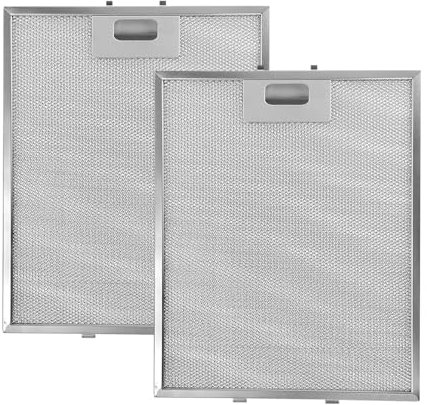 Btstil 2Pcs Cooker Hood Metal Grease Filter, 318 x 258 x 9 mm Metal Mesh Extractor Hood Filter for Kitchen Replacement Net Extractor Vent Filter (318 x 258 x 9 mm)