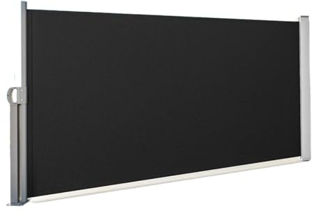 IUVYTA Toldo Lateral retráctil de 118'' x 78'', toldo de privacidad Plegable, toldo de privacidad Impermeable for Exteriores para Vallas y barandillas(Black)