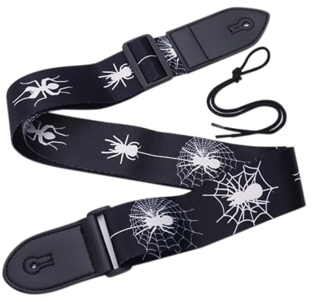 DOKRIN Guitar Straps, 1 Stück Gitarrengurt guitar strap gurt Cooles Spinnendesign Passend gitarrengurt e-gitarre für E-Gitarre und Akustikgitarre (Schwarz)