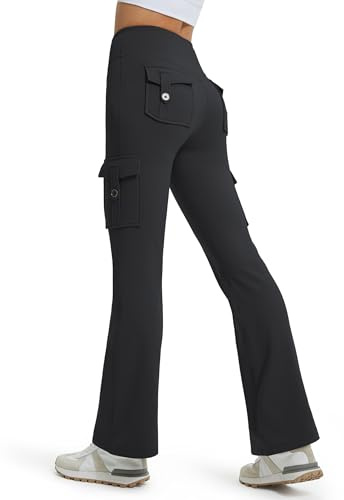 Libin Leggins Termici da Donna 29 Impermeabile Vita Alta Pantaloni Invernali in Pile Yoga Sportivi Felpati Trekking Felpati Leggings con Tasche, Grigio Scuro, XL