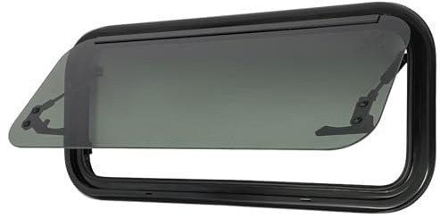 Fenêtre de camping-car 30 x 70 cm, fenêtre basculante à fermeture éclair avec écran et verre trempé, fenêtre latérale pour camping-car avec degré d'ouverture de 85 °, transmission de la lumière de 18