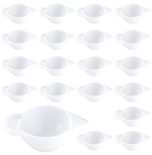 Janasiba 20 vasos mezcladores de resina, pequeños moldes de silicona, dispensador de vasos, mini vasos medidores para mezclar resina epoxi, fabricación de joyas