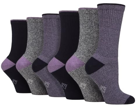 COUNTRY PURSUIT - 6 Paires de Chaussettes Femme Imperméables pour Randonnée | Coton Doux Rembourrées pour Marche et Trekking