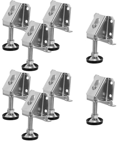IWOWHERO 8pcs Heavy Duty Wardrobe Adjusting Feet Furniture Adjustable Workbench Feet Table Leveling Pads Table Adjustable Levelers Cabinet Heavy Duty Silver