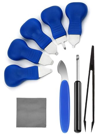 MOLERRI Herramienta para Quitar la Tapa Trasera del Reloj, Kit 9 en 1 para Cambiar la Batería del Reloj, Herramientas para Abrir y Quitar la Tapa Trasera y Pinzas Antiestáticas C
