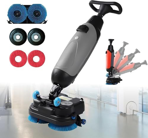 GEHPYYDS Autolaveuse Professionnelle, autolaveuse Automatique légère, Structure de Nettoyage à 360°, Aspiration Rapide après Lavage, pour Bureaux, entrepôts ou magasins. Grey
