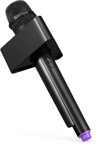Gogogmee Microphone Factice Garçon et Filles avec Drapeau Noir Triangle, Petit Modèle en Plastique Léger, Accessoire de Microphone Réaliste pour Fête Karaoké et Jeu de Rôle,