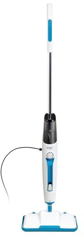 Russell Hobbs Mopa de vapor multifuncional 12 en 1 con tiempo de calentamiento de 30 segundos, tanque de 350 ml, 1,5 kW, cable de 6 m, diseño de mano desmontable, 2 almohadillas lavables para suelos
