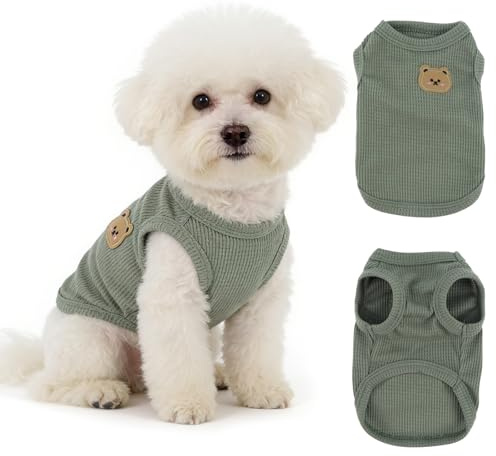 Saituo Home Vêtements pour Chiens, Chemise Respirante d'été, Vert (L) | Body Chien Post Operatoire Male Doux Body Chien Post Operatoire Femelle Sans Manches pour Chiens et Chats de Petite,