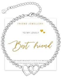 ZIIERMOSS Best Friend Bracelet S925 Sterling Silver Beads Friendship Bracelets with Love Hearts Jewellery Birthday Gifts