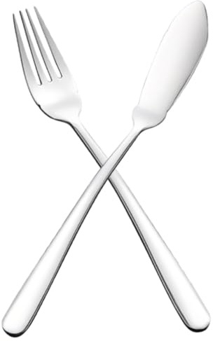 FRCOLOR Set di Posate da Tavola in Acciaio Inossidabile Argento, Coltelli e Forchette Robusti e Pratici per Cibo Occidentale, per Casa e Feste