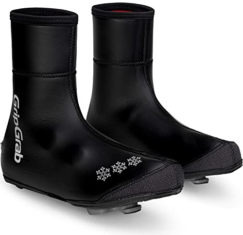 GripGrab Arctic Couvre-Chaussures Vélo de Course Hiver Doublés Extrêmement Chauds Imperméables Coupe-Vent Thermiques sur-Chaussures Cyclisme / noir / L