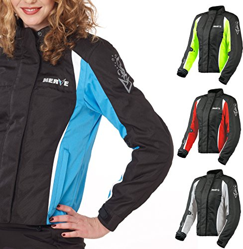 Nerve Shop Motorradjacke -Unique- Motorrad Damen Wasserdicht Jacke mit Protektoren Sommer Winter Textil Frauen - schwarz-blau - 36