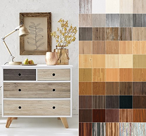 [14,28€/m²] Klebefolie in Holz-Optik inkl. Rakel & eBook I versch. Dekore & Maße I Selbstklebende Folie Holz für Möbel Küche Tür & Deko I Möbelfolie Holzdekor (Weißesche, 200 x 45cm)