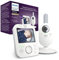 PHILIPS Avent Babyphone mit Kamera, Tag- und Nachtsicht, hohe Reichweite, Eco-Mode, FHSS-Technologie, 3,3 Zoll Farbbildschirm, 10 Stunden Akkulaufzeit, weiß (Modell SCD843/26)