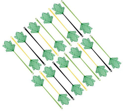 FACKELMANN Fliegenklatsche Frosch Tecno, Insektenschutz mit Aufhängöse (Farbe: Gelb, Grün, Schwarz - Nicht frei wählbar), Menge: 1 x 20er Set