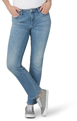 Lee Women's Legendary Mid Rise Straight Leg Jean Anchor 16 Short
