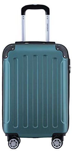 BEIBYE Zwillingsrollen Hardcase Reisekoffer Koffer Trolleys Hartschale in XL-L-M in 14 Farben (Dunkelgrün, Handgepäck (55cm))