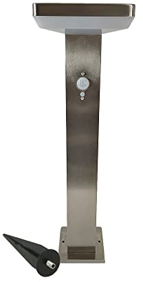 Dapo LED-Edelstahl-Außen-Solar-Wege-Leuchte BERNE mit Bewegungsmelder + Helligkeitsregler H:50cm 15x15cm inkl. 60LED 2W IP44