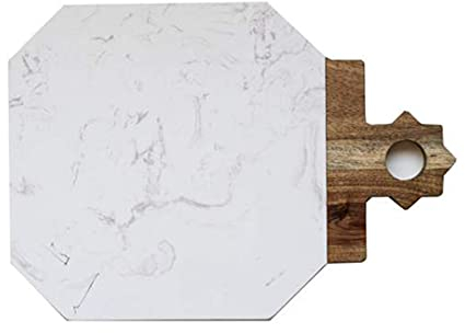 Kadum Schneidebrett Marmorbrett Käsebrett Servierbrett Frühstück Küchenbrett Käseplatte Akazienholz, 42x21,5x1,4 cm, rustikal, langlebig