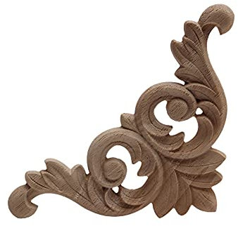 A101-3 Holzfiguren, geschnitzt, antike Schnitzerei, lang, große Blume, Gummiholz, Möbel, Wandschrank, Holzapplikation, Holzrahmen, Holzfiguren, 1 Stück
