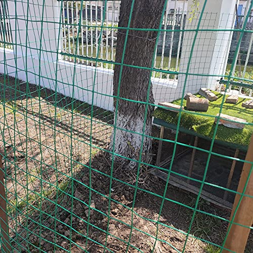 LFFH Garden Mesh Fencing, 1.8M X 30M Square Mesh PVC Coated 6CM Mesh Size, Protects Saplings, Vegetables, Fruits And Plant Fences,Soft plastic,2.1MM
