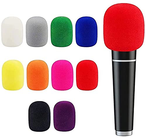 PMELCXD Copertura per microfono a colori 10P, protezione antivento per microfono in schiuma, copertura per microfono portatile da palco per KTV e performance sul palco