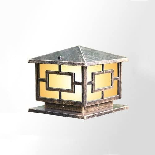 XMFXIAO Tradition Antique Victoria 1-Light Glass Lantern Outdoor Table Lamp Column Lamp European Aluminum Waterproof Column Light E27 Decoration Garden Lawn Street Post Lights Bollard Lamp