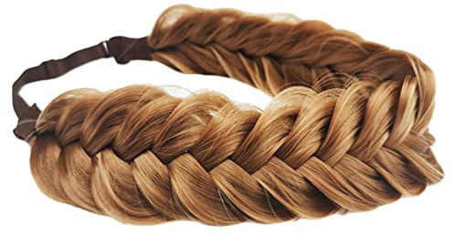 Mode Perücke Stirnband, Geflochtenes Haarband, Haarverlängerung für Mädchen, Verkleiden, Täglicher Gebrauch, Zeitsparend
