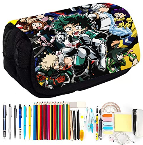BESTZY My Hero Academia Federmäppchen, My Hero Academia Große Kapazität Mäppchen, Mäppchen Reißverschluss Tasche Federtasche Kinder Stiftetaschen Beutelhalter Federmäppchen für Kinder Schulbedarf