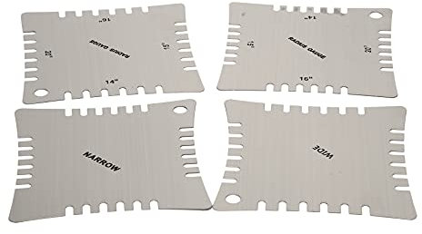 Spactz Guitar Notched Radius Gauges for Measuring Fingerboard Radius Pack Of 4pcs