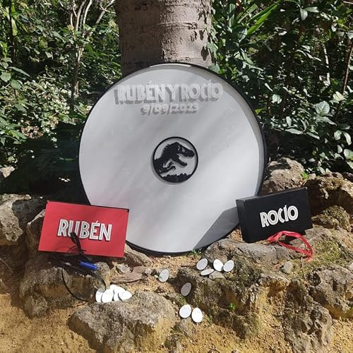 Madera de Boj | Cuadro de Firmas Jurassic | Ideal para todo tipo de Celebraciones | Fabricado en Madera Natural y Metacrilato de Alta Calidad