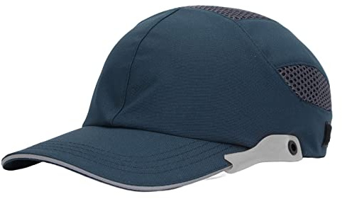 Adjustable Safety Bump Cap with Insert Protective Baseball Hat for Welding Tennis Sports (Blue with Grey Edge)