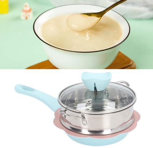 Kochtopf-Set, Soßentopf mit Deckel, Dampfkorb, Dampfgarer für Babynahrung, Dampftopf, Antihaftbeschichtet, Kleiner Soßentopf, Milchsuppentopf für Zuhause, Küche, Restaurant (Typ 2)