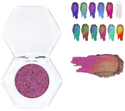 Adriana Nicole Cosmetics Lidschatten, ätherischer, einfarbiger Lidschatten, Lidschatten mit exquisitem Glitzer, doppelter Chrom-Lidschatten (09#)
