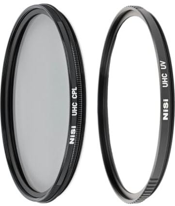 NiSi 58mm UHC Series Filter Bundle (CPL + UV) - Circular Polarizer and UV Lens Protection Filter - Slim Frame, Multi-Layer Coatings, Waterproof, Scratch Resistant, 8K Ultra High Definition