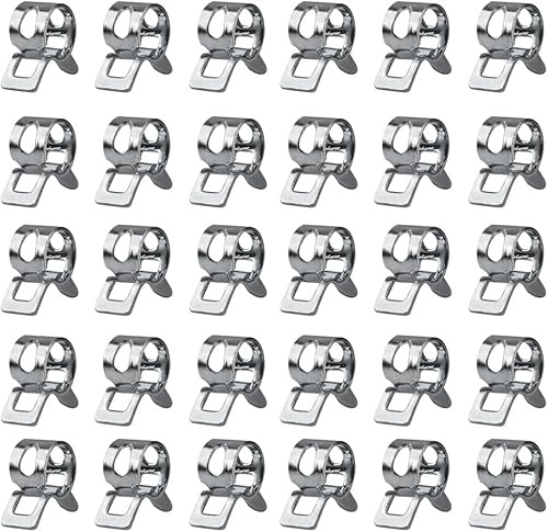 SANTUO 30 Pcs 4mm Spring Hose Clips, Metal Fuel Line Hose Pipe Clips, Silicone Vacuum Hose Clamps for Water Pipe Air Tube Fastener Motorcycle Scooter ATV