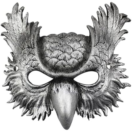MIMIKRY Demi-masque hibou fantomatique méchant hibou oiseau Masque de bal masqué Masque de hibou Commedia dell'arte Halloween