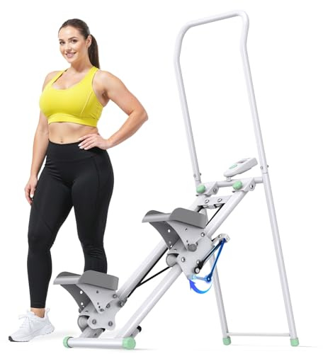 MERACH Máquina de Escalera Vertical para Paso (Stepper) 2026 – Equipo de Cardio Plegable para Entrenamiento de Cuerpo Completo en casa, con zancada ampliada, manillares y Pedales Ajustables