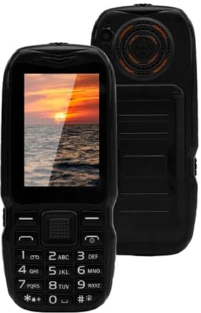 Lazmin112 Téléphone Portable Gros Boutons pour Seniors, 2,6 Pouces HD, Double SIM, 0,13 MP, Téléphone Mobile 2G, Lampe de Poche, Haut-Parleur Avant, Côtés Non Glissants, FM, 3000mAh (Black)