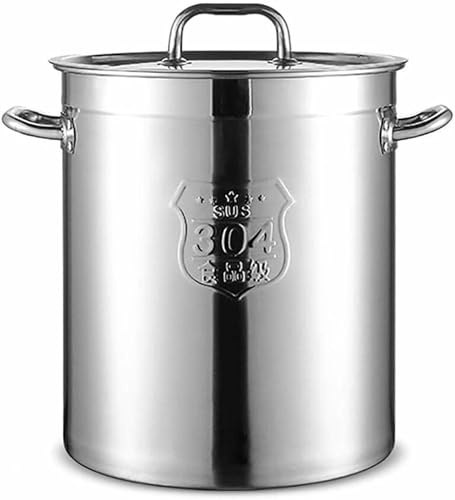 AYCDL Marmite À Soupe en Acier Inoxydable 304, De 13 À 40 L, pour Usage Commercial, pour Mijoter Ou Conserver l'huile avec Une Cuisinière À Gaz Ou À Induction，10L