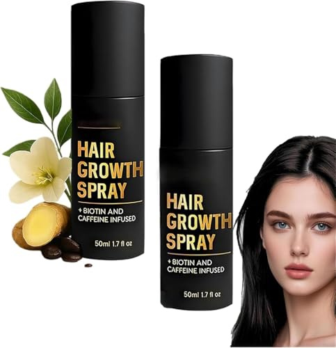 2 Stück Haarwuchsspray, Biotin-Haarverdichtungsspray für dünner werdendes Haar, unterstützt volleres und kräftigeres Haar für Frauen und Männer