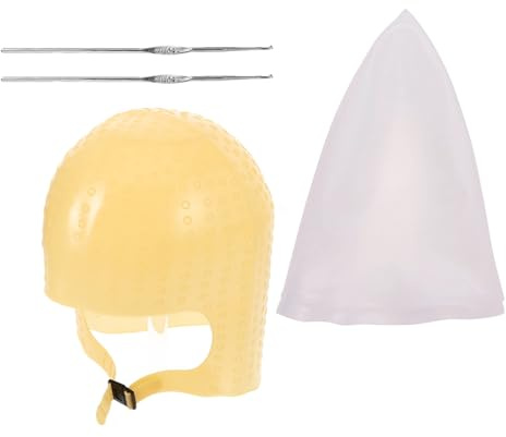 FRCOLOR 2stücke Strähnenhaube Aus Silikon Wiederverwendbar Mit Löchern Für Strähnchen Färben Inklusive Metallhaken Zum Durchziehen Für Professionelle Anwendung Hause