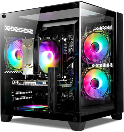 WIWB Gaming Desktop PC – GeForce RTX 3050 8GB, Ryzen 5 5500, 16GB DDR4 RAM, 512GB NVMe SSD, Prebuilt Computer Tower PC for Gaming, Streaming, Editing, Home & Office
